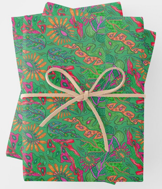 Green Monstera Gift Wrap