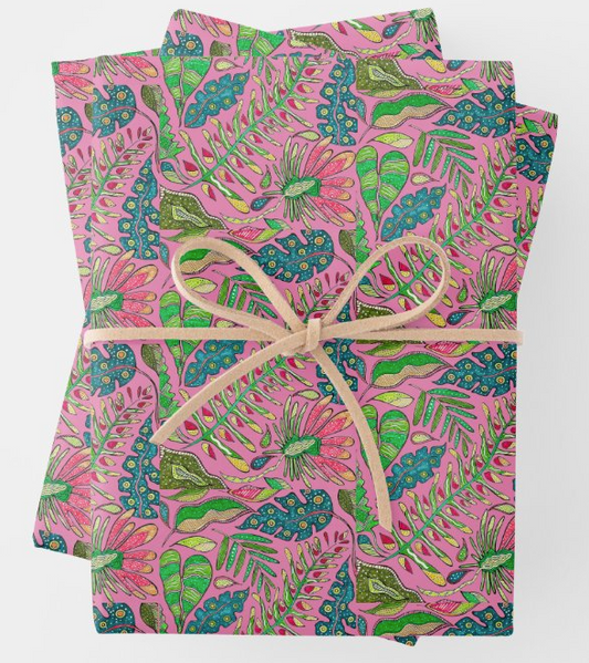 Pink Fern Gift Wrap