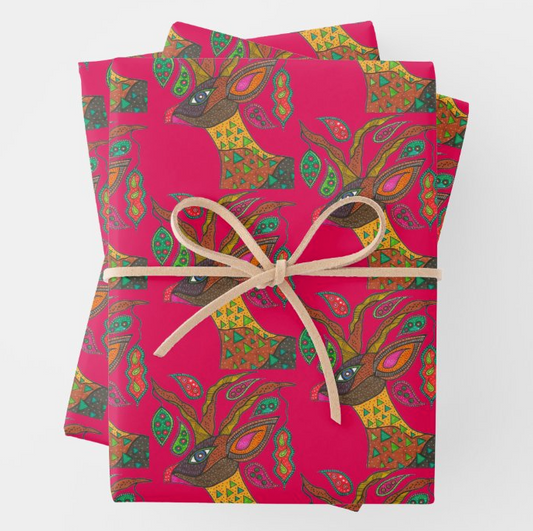 Rani Red Reindeer Gift Wrap