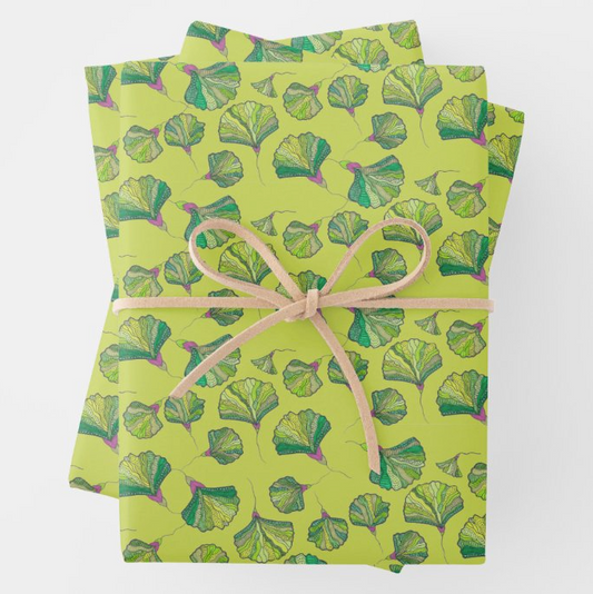 Mossy Ginkgo Gift Wrap