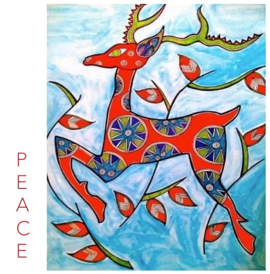 Leaping Reindeer Holiday Card
